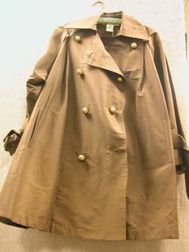 Lanvin Ladys Brown Cotton and Silk Three-Quarter Length Trench Coat. 